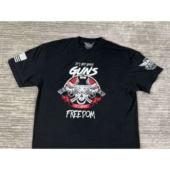 We The People Shirt Mens‎ 2XL Black Skull Holsters USA Flag Patriot Tee - Picture 2 of 10